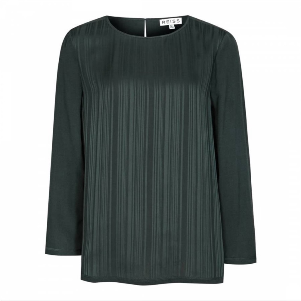 Reiss adina pintuck front silk blouse NWT